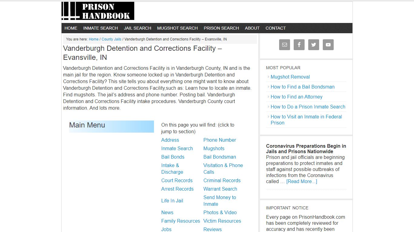 Vanderburgh Detention and Corrections Facility – Evansville, IN